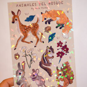 STICKER ANIMALES DEL BOSQUE ZORRO SALTANDO - Imagen 2