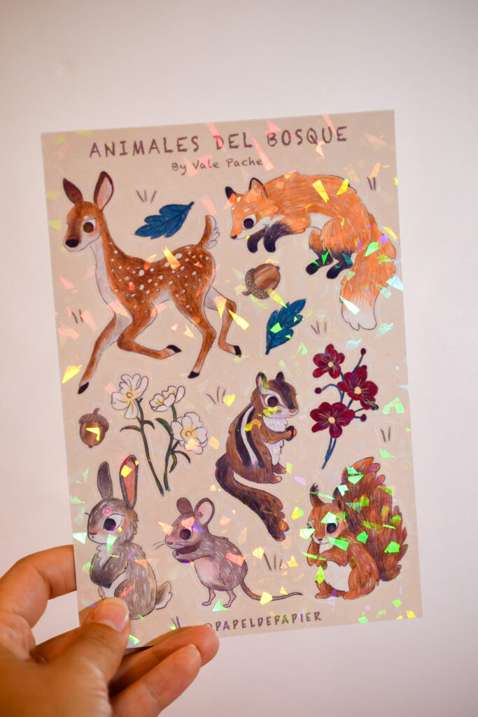 STICKER ANIMALES DEL BOSQUE ZORRO SALTANDO