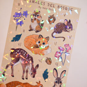 STICKER ANIMALES DEL BOSQUE ZORRO DURMIENDO - Imagen 2