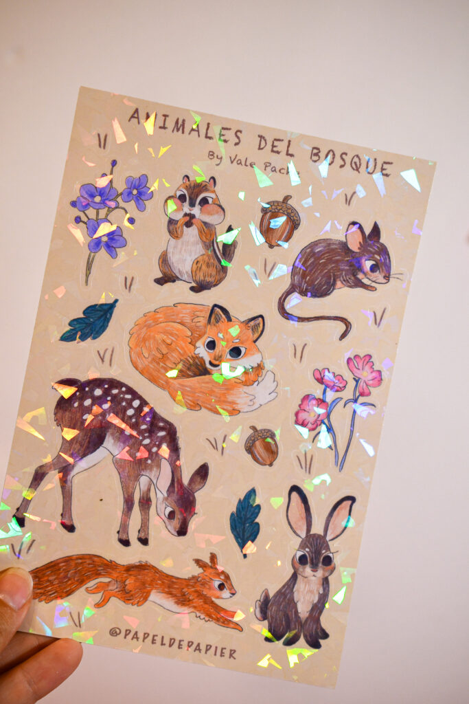 STICKER ANIMALES DEL BOSQUE ZORRO DURMIENDO