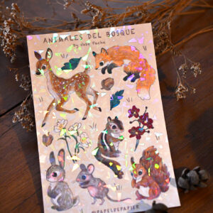 STICKER ANIMALES DEL BOSQUE ZORRO SALTANDO