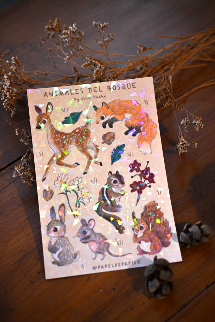 STICKER ANIMALES DEL BOSQUE ZORRO SALTANDO