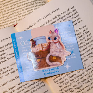 MARCAPAGINAS MAGENTICO GATITA CON MALETAS - Imagen 2