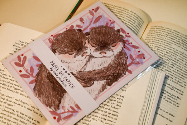 TARJETA ABRAZO DE NUTRIA - Imagen 1