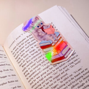 MARCAPAGINAS MAGENTICO GATITA SOBRE  LIBROS - Imagen 2