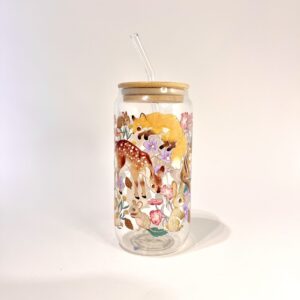 VASO ANIMALITOS DEL BOSQUE FLORIDO