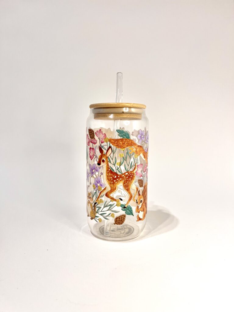 VASO ANIMALITOS DEL BOSQUE FLORIDO