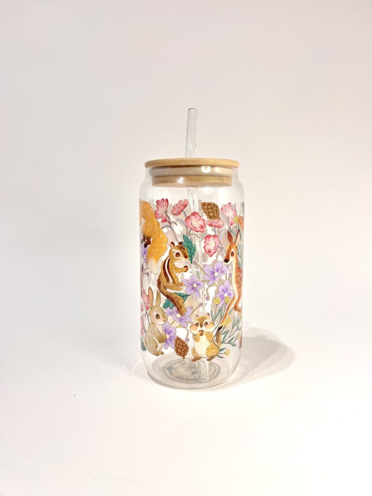 VASO ANIMALITOS DEL BOSQUE FLORIDO