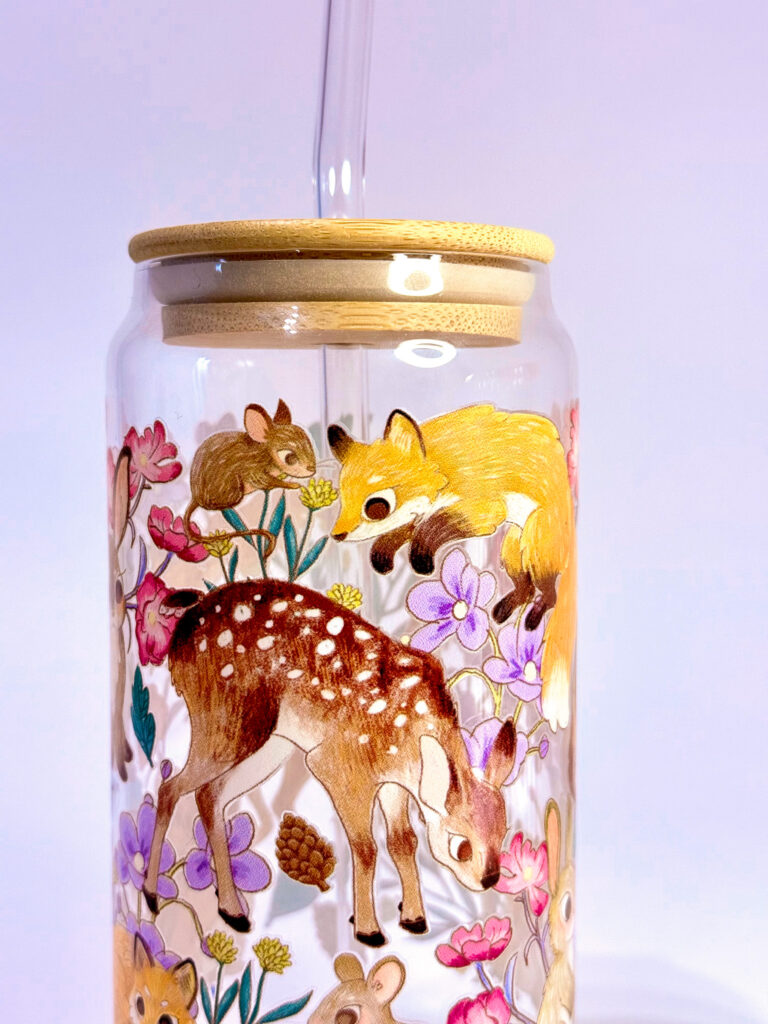 VASO ANIMALITOS DEL BOSQUE FLORIDO