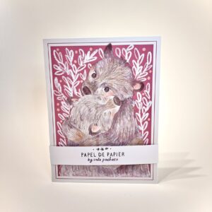 TARJETA ABRAZO DE OSO OSCURA