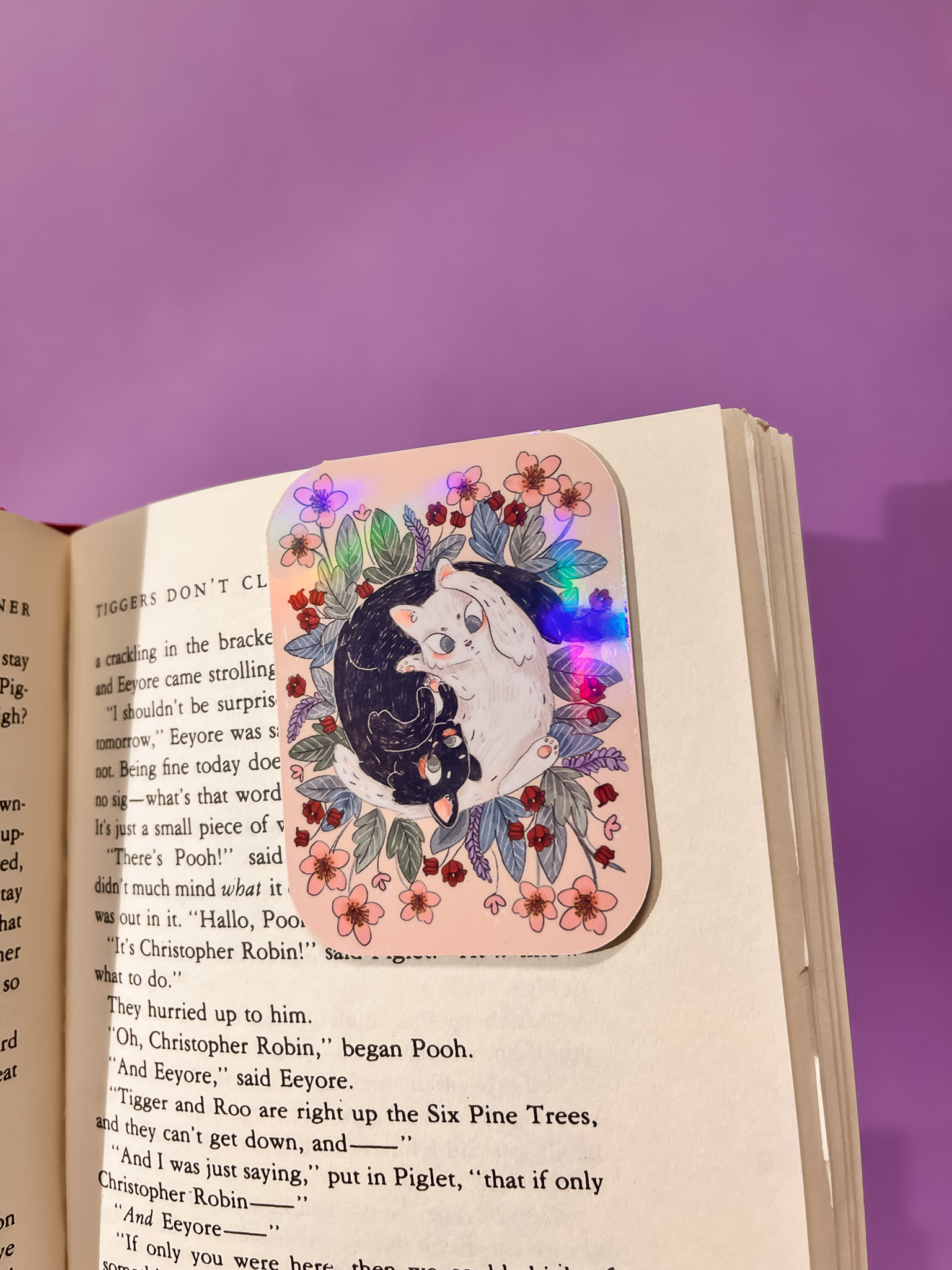 MARCAPAGINAS MAGENTICO GATOS YING YANG - Imagen 1