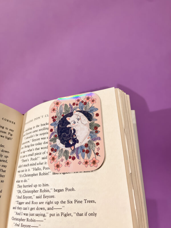 MARCAPAGINAS MAGENTICO GATOS YING YANG