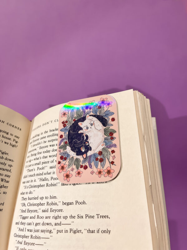 MARCAPAGINAS MAGENTICO GATOS YING YANG