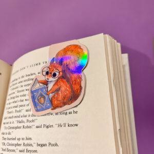 MARCAPAGINAS MAGENTICO ARDILLITA LECTORA