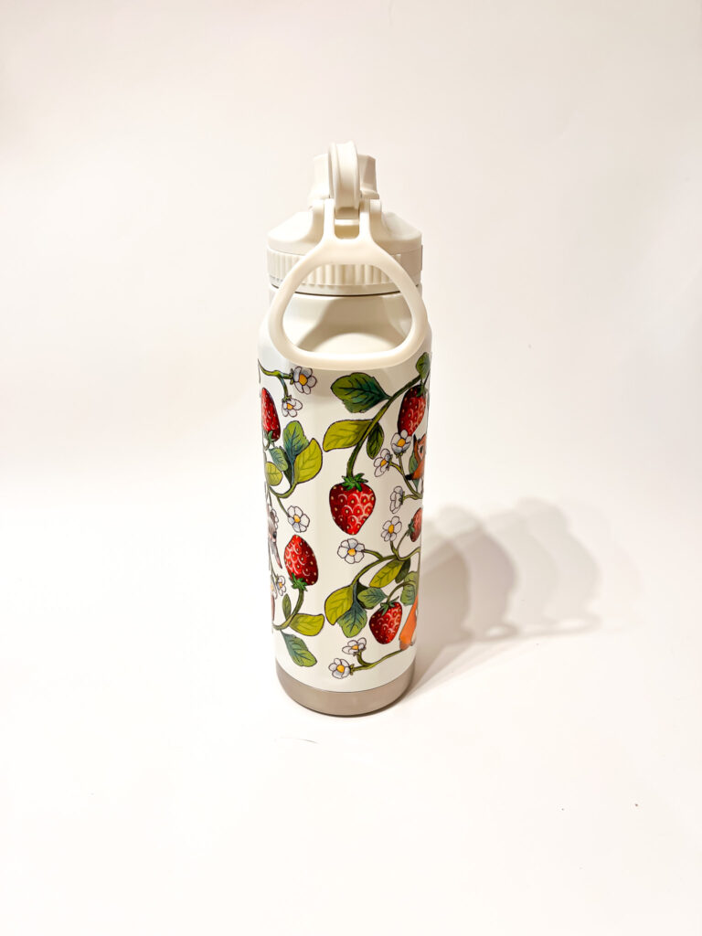 BOTELLA TERMICA BLANCA: FRUTILLA