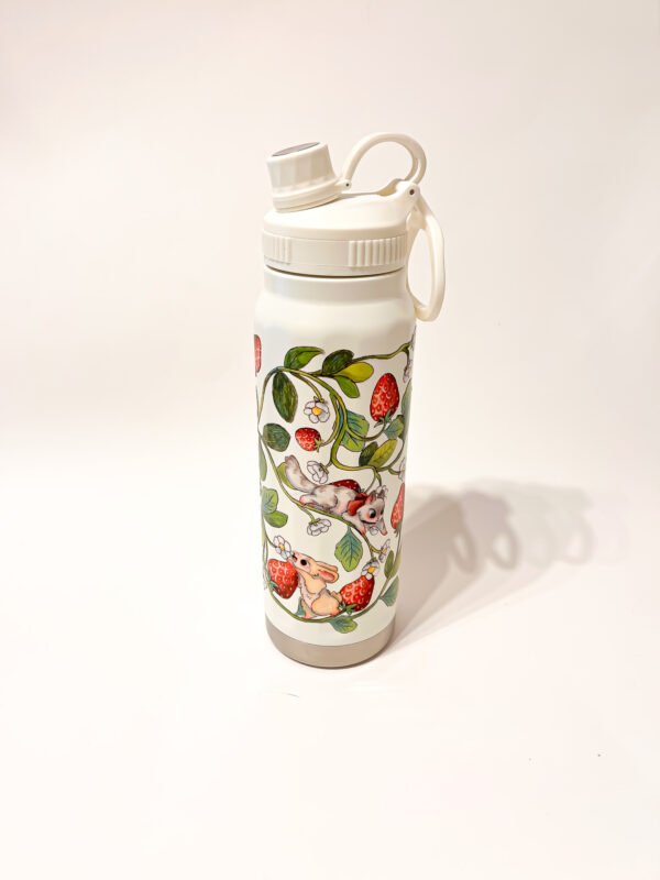 BOTELLA TERMICA BLANCA: FRUTILLA