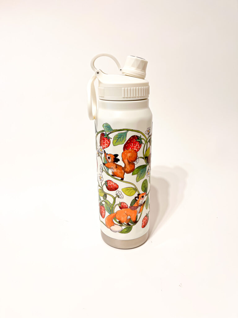 BOTELLA TERMICA BLANCA: FRUTILLA