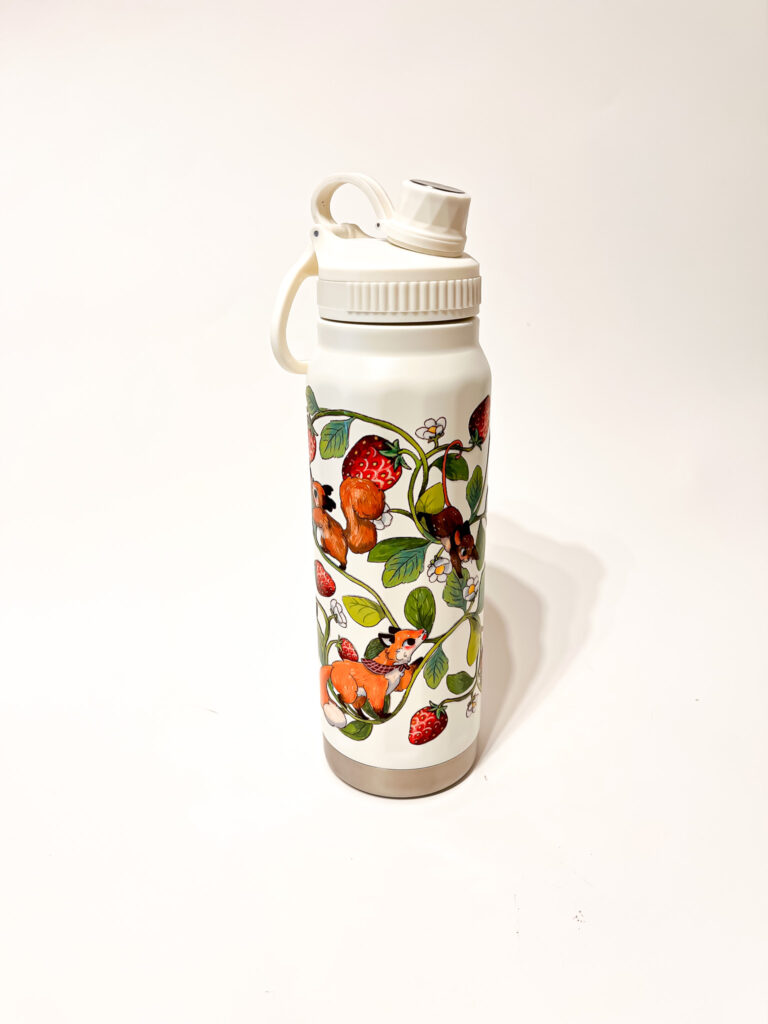 BOTELLA TERMICA BLANCA: FRUTILLA