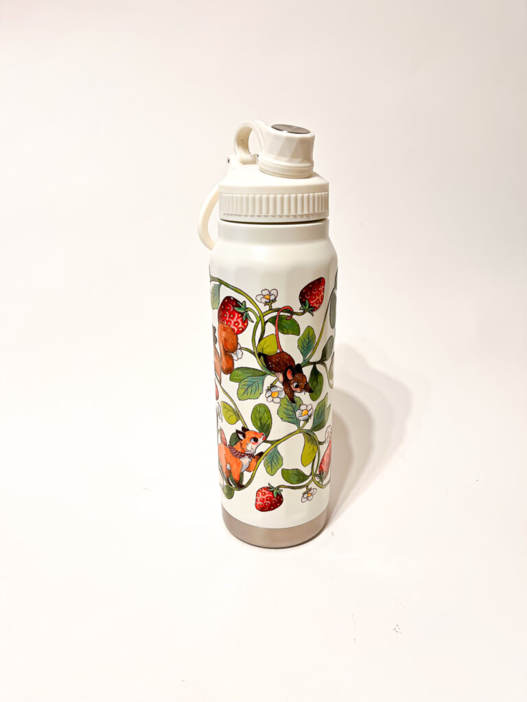 BOTELLA TERMICA BLANCA: FRUTILLA