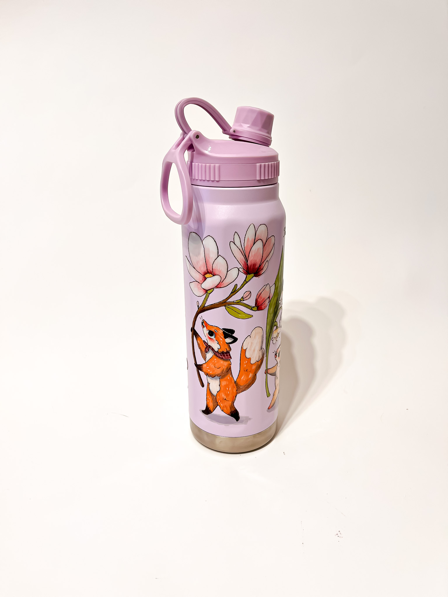 BOTELLA TERMICA LILA: FLORES - Imagen 2