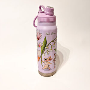 BOTELLA TERMICA LILA: FLORES