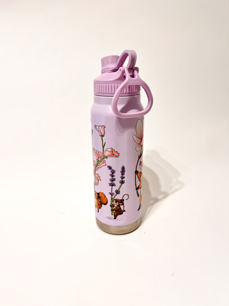 BOTELLA TERMICA LILA: FLORES
