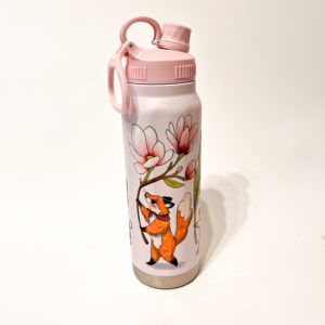 BOTELLA TERMICA ROSA: FLORES - Imagen 2