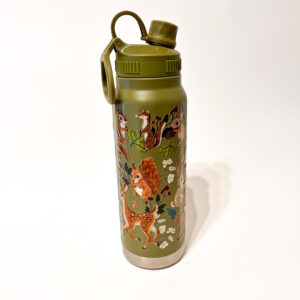 BOTELLA TERMICA VERDE: ANIMALES DEL BOSQUE - Imagen 3