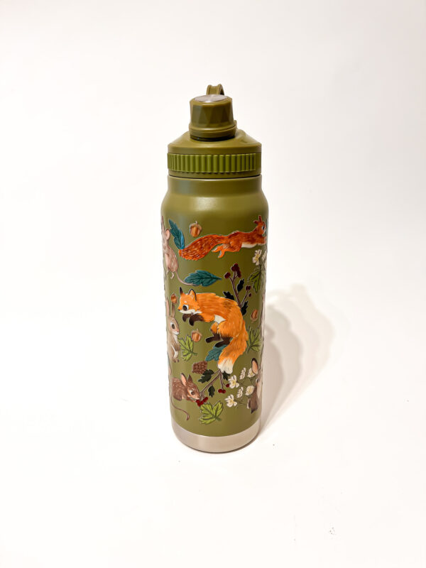 BOTELLA TERMICA VERDE: ANIMALES DEL BOSQUE