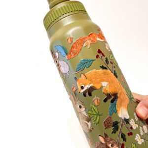 BOTELLA TERMICA VERDE: ANIMALES DEL BOSQUE