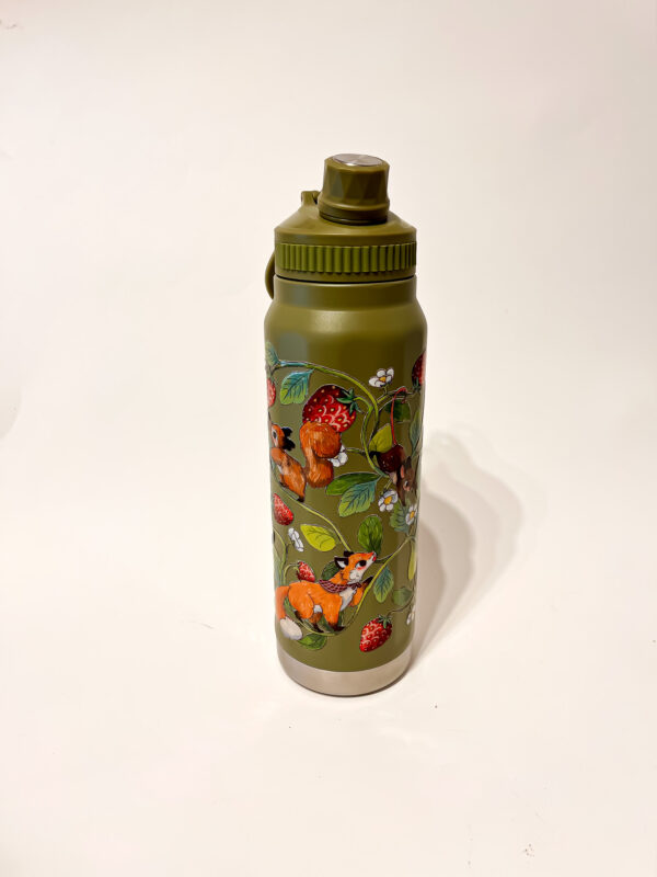 BOTELLA TERMICA VERDE: FRUTILLA