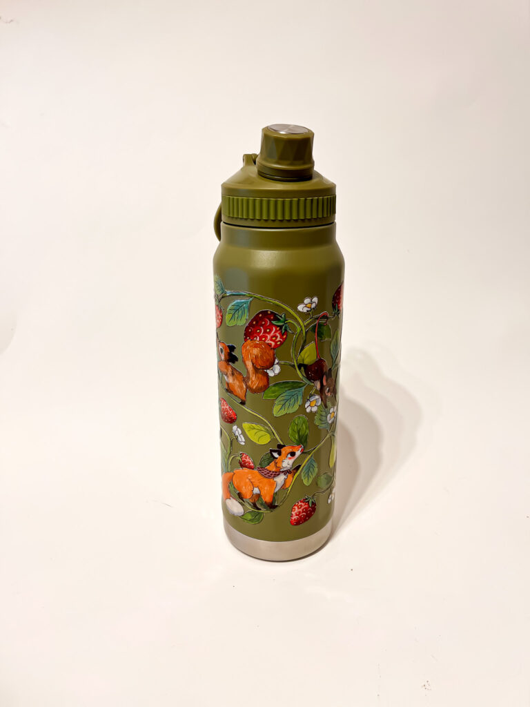 BOTELLA TERMICA VERDE: FRUTILLA