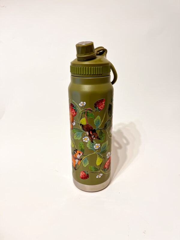 BOTELLA TERMICA VERDE: FRUTILLA