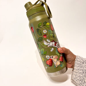 BOTELLA TERMICA VERDE: FRUTILLA