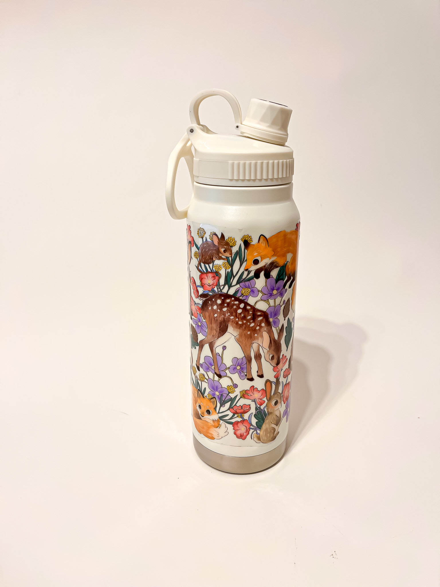 BOTELLA TERMICA BLANCA: ANIMALES DEL BOSQUE - Imagen 4