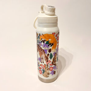 BOTELLA TERMICA BLANCA: ANIMALES DEL BOSQUE - Imagen 2