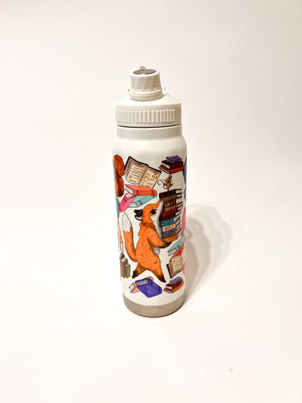 BOTELLA TERMICA BLANCA: ANIMALITOS LECTORES