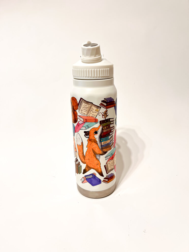 BOTELLA TERMICA BLANCA: ANIMALITOS LECTORES