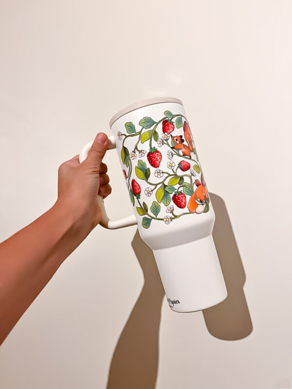 VASO TERMICO BLANCO: FRUTILLA