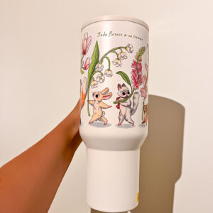VASO TERMICO BLANCO: FLOR - Imagen 4