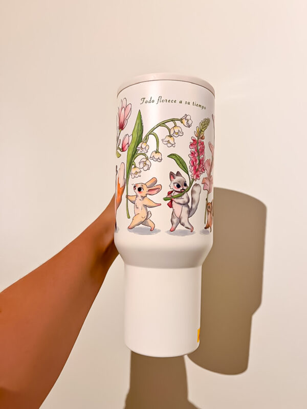 VASO TERMICO BLANCO: FLOR