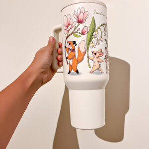 VASO TERMICO BLANCO: FLOR - Imagen 3