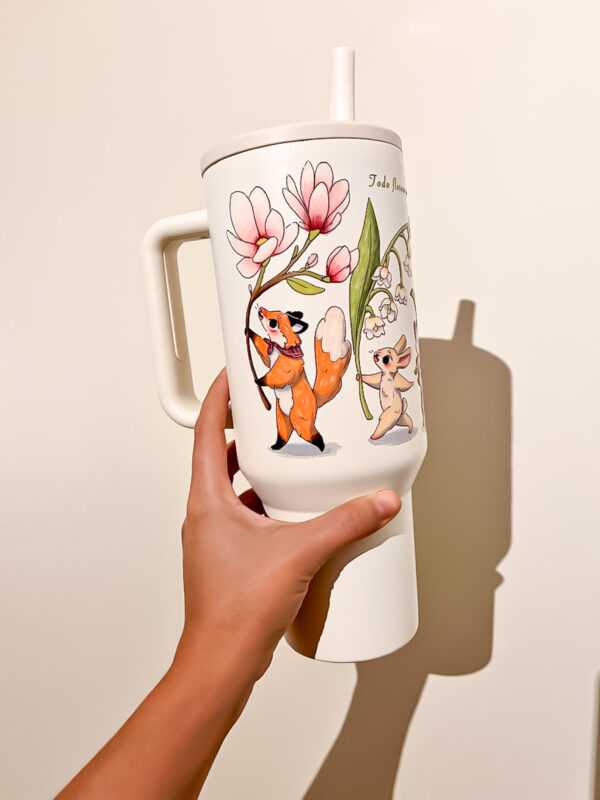 VASO TERMICO BLANCO: FLOR