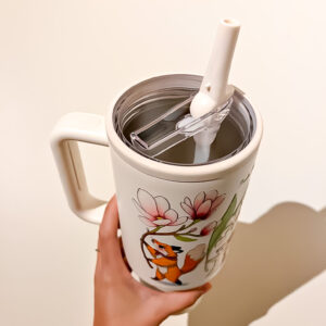 VASO TERMICO BLANCO: FLOR - Imagen 6