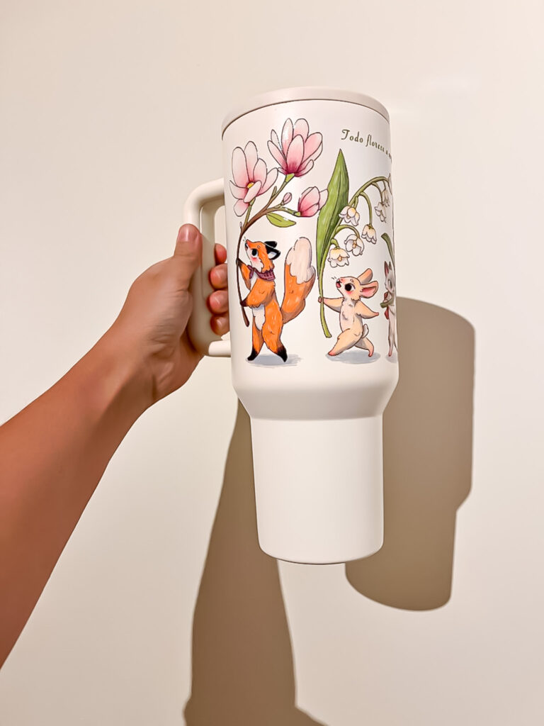 VASO TERMICO BLANCO: FLOR