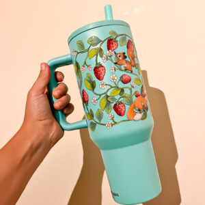 VASO TERMICO TURQUESA: FRUTILLA - Imagen 2