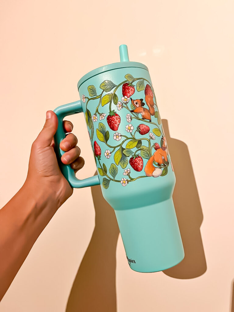 VASO TERMICO TURQUESA: FRUTILLA
