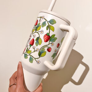 VASO TERMICO BLANCO: FRUTILLA - Imagen 3