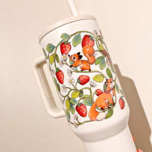 VASO TERMICO BLANCO: FRUTILLA