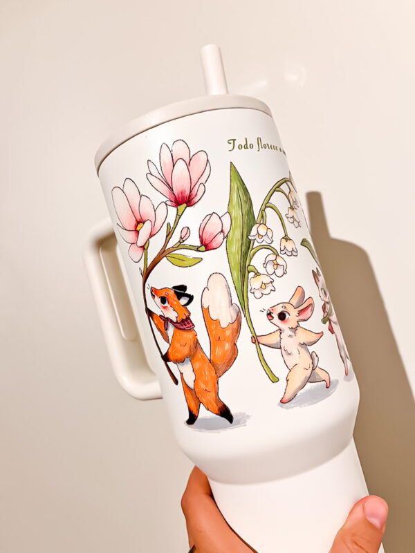 VASO TERMICO BLANCO: FLOR